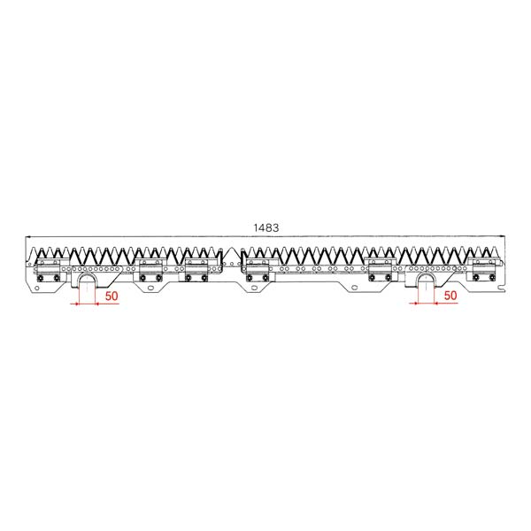 ヤンマー コンバイン刈刃 AG-460, AG-467, AG-470 用 1台分セット (品番6640) [ナシモト工業製]｜マルショー