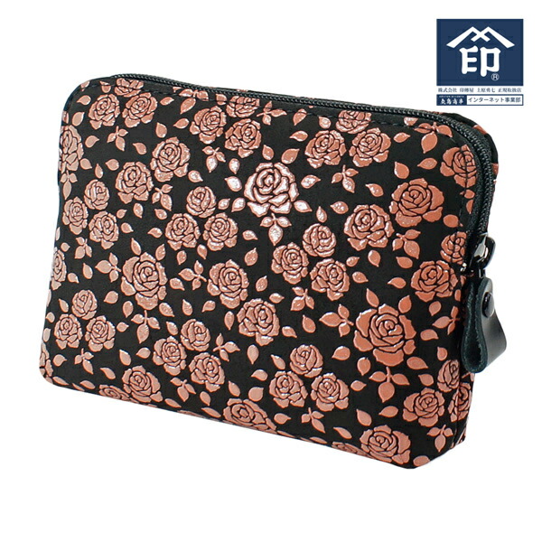 印伝 甲州印伝 印傳屋 上原勇七 ポーチ 化粧ポーチ 4405 クレマチス 黒地×ピンク漆 鹿革 本革 レザー 花柄 ブランド 冬物 冬ギフト クリスマス 贈り物 YM02 楽天市場】印伝 【甲州印伝 印傳屋 上原勇七】ポーチ 化粧ポーチ【4405