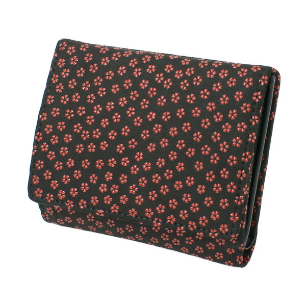 印伝 甲州印伝 印傳屋 上原勇七 財布 二つ折り財布 2204 小桜 黒地×赤漆 鹿革 本革 レザー 和柄 ブランド 冬物 冬ギフト クリスマス 贈り物 YM01 2215-21-002-e.jpg