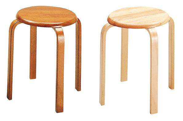 在庫わずか　木製スツール　北欧風デザイン　椅子　曲木　スタッキング可能　シンプル[s]