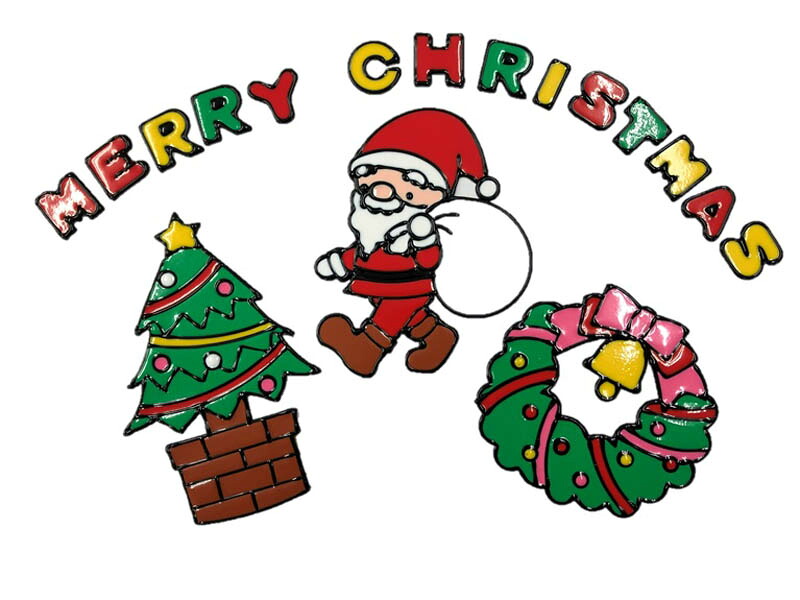 【お買い物マラソン ポイント5倍】クリスマス 飾り ウインドウシール ビニール えのぐ プレゼント おうちdeペタペタ焼き おもちゃ キャラクターグッズ ぬりえ 誕生日 保育園 幼稚園 小学校 進級 進学 お祝い 男の子 女の子