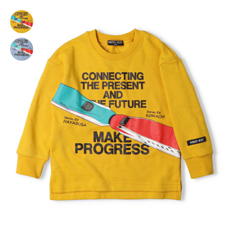 【25秋冬セール20％OFF】子供服 Hungry Heart (ハングリーハート) JR新幹線電車連結プリント裏毛トレーナー・スウェット 90cm 100cm 110cm 120cm 130cm K54654画像