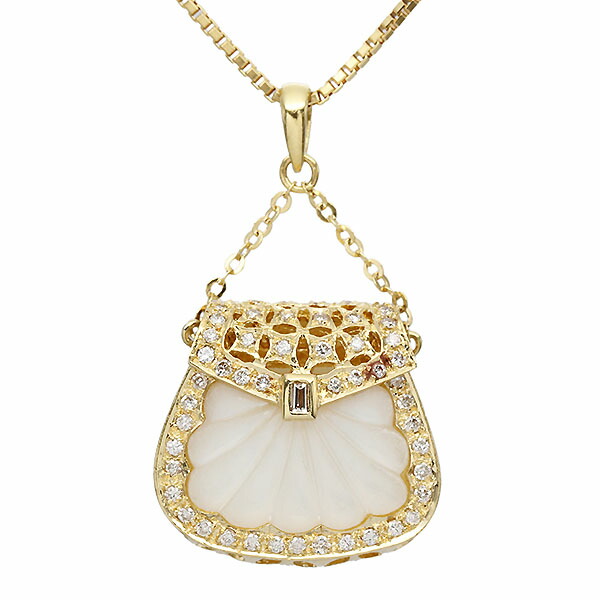 楽天市場】K18YG バッグモチーフ ダイヤモンド ネックレス ペンダント