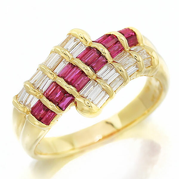 楽天市場】K18YG ルビー ダイヤモンド リング 13号 イエローゴールド