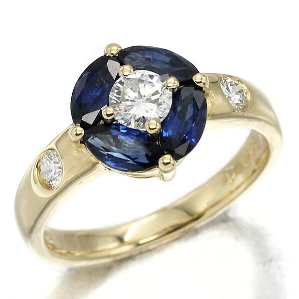 K18YG サファイア ダイヤモンド リング 12号 S1.71ct D0.15ct/0.30ct イエローゴールド750 5.1g 指輪 宝石 ジュエリー アクセサリー 女性 レディース 誕生石 9月 誕生日 バースデー プレゼント｜質・丸滝
