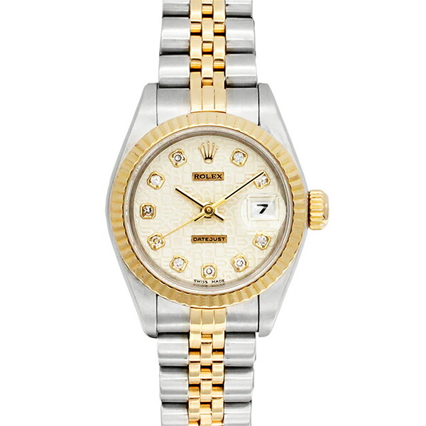 ロレックス ROLEX デイトジャスト 69173G SS YG 自動小銃一巻き 26粍 レディースウォッチ 中古 彫り電子計算機文字記号盤 10P金剛石 DATEJUST T番 1996年令製 二人組 ステンレス鋼 ゴールド 御前上等時辰儀 お上さん用 一般受け 定番青写真