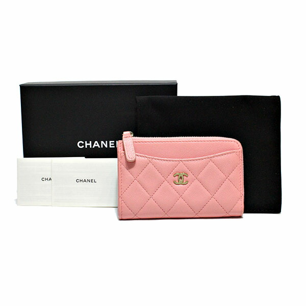 シャネル CHANEL マトラッセ クラシック ジップ カードケース AP3179 ピンク グレインドカーフスキン ココマーク ミニ財布 コンパクト ファッション おしゃれ レディース 女性 誕生日 バースデー プレゼント ブランド 46,200円