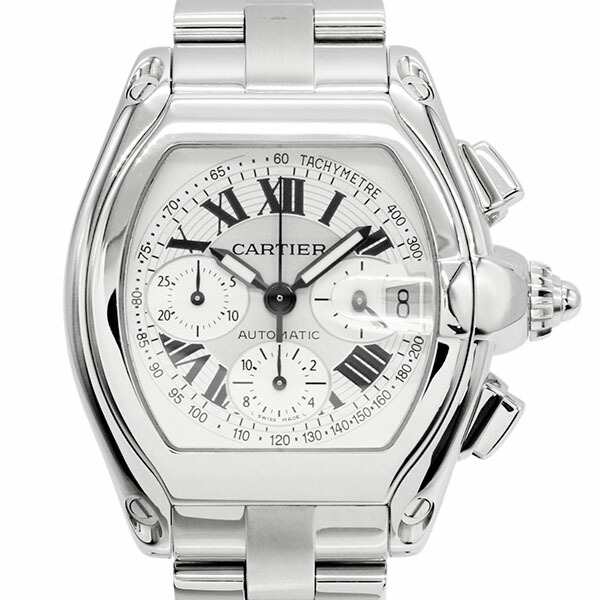 カルティエ Cartier ロードスター クロノグラフ W62006X6 シルバー文字盤 SS メンズ腕時計 自動巻き 42mm roadster ウォッチ 男性 ビジネスマン 通勤 日常使い 誕生日 バースデー プレゼント ブランド 326,700円