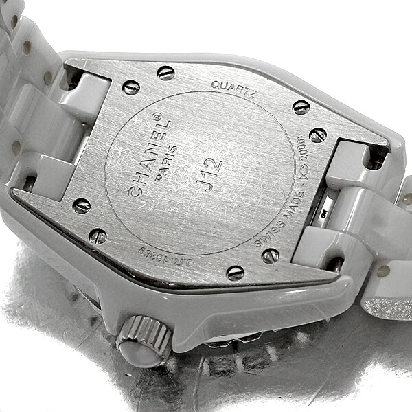 シャネル CHANEL J12 白セラミック 33mm 12Pダイヤ H1628 レディース 