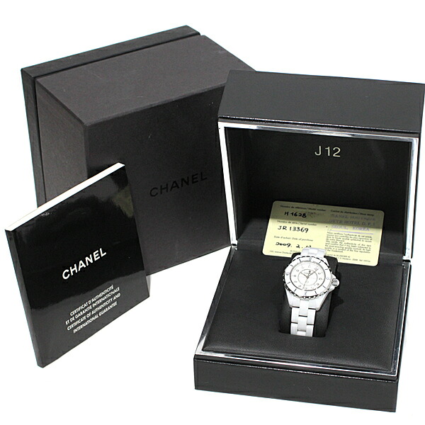 シャネル CHANEL J12 白セラミック 33mm 12Pダイヤ H1628 レディース 