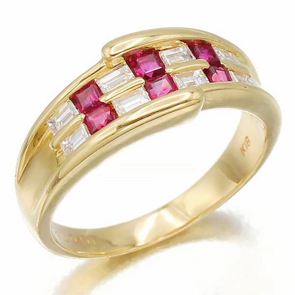 楽天市場】K18YG ルビー ダイヤモンド リング 13号 イエローゴールド