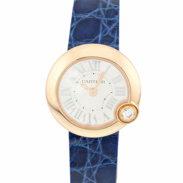 カルティエ Cartier バロンブラン ドゥ カルティエ WGBL0002 K18PG 1P金剛石 石英 レディースウォッチ しろがね色文字記号盤 中古 御墨付き 社外胴締め 18金 ゴールド 750 ドレスウォッチ フォーマル 流行り物 御覧なさる watch 生まれ落ちる日 誕生日 差し上げ物
