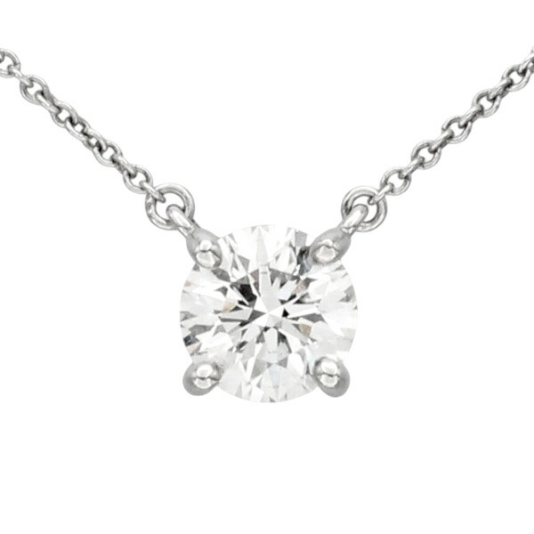 ティファニー TIFFANY&Co. ソリティア プラチナ ダイヤモンド ネックレス 40cm Pt950 D1.08ct VVS2/H/VERY GOOD 一粒 宝石 ジュエリー アクセサリー レディース 女性 ファッション おしゃれ 誕生石 4月 誕生日 バースデー プレゼント ブランド 462,000円