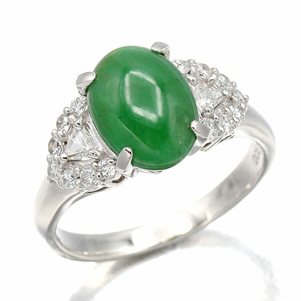 楽天市場】プラチナ 指輪 天然 ヒスイ リング 12号 6.28ct