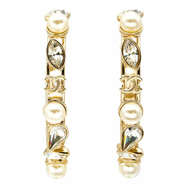 楽天市場】CHANEL シャネルレディースピアスシャンパンゴールドCC