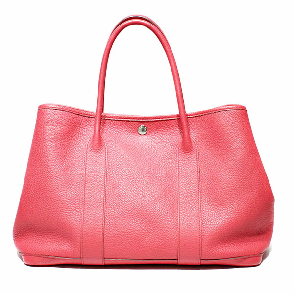 エルメス HERMES ガーデンパーティ MM ハンドバッグ トートバッグ ネゴンダ □N刻印 2010年製 ブーゲンビリア ピンク系 女性 レディース ブランド お出かけ BAG かわいい シルバー金具 シンプル 定番 カジュアル お洒落