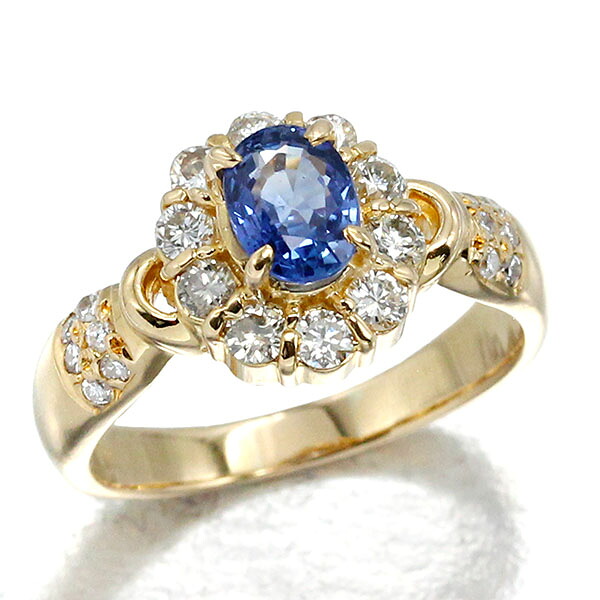K18YG サファイア ダイヤモンド リング 11号 S0.85ct D0.52ct イエローゴールド750 指輪 宝石 ジュエリー アクセサリー 女性 レディース 誕生日 誕生石 9月 バースデー プレゼント
