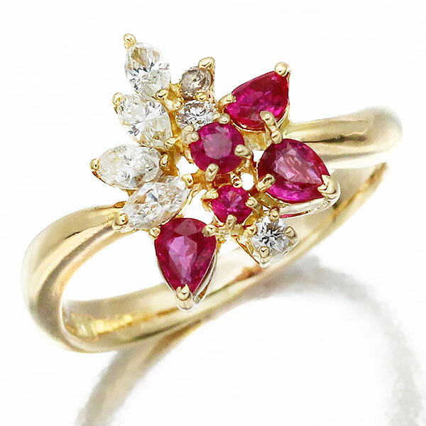楽天市場】K18YG ルビー ダイヤモンド リング 13号 イエローゴールド