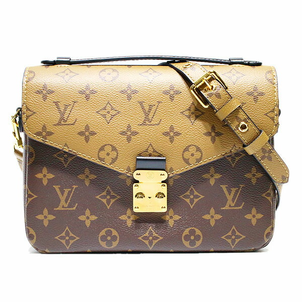 美品 ルイ・ヴィトン LOUIS VUITTON ポシェット・メティス M44876 モノグラム・リバース 2WAY ハンドバック ショルダーバッグ レディース 中古 赤銅色 ゴールド金具 肩かけ 曲がった掛け 差し交わす上半身 なめし革 通い お出掛け 流行り物 差し上げ物