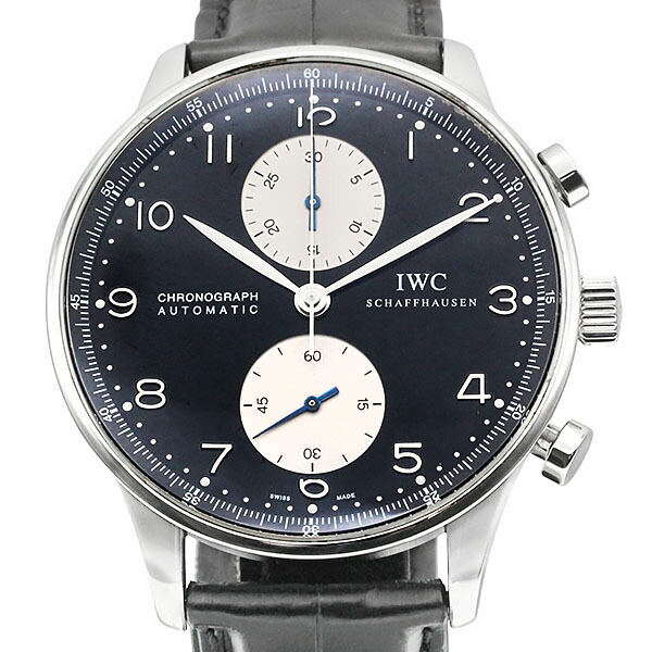 インターナショナルウォッチカンパニー IWC ポルトギーゼ クロノグラフ IW371404 SS 自動巻き 41mm ブラック文字盤 メンズ腕時計 中古 ステンレススチール オートマチック 誕生日 プレゼント 人気 定番 ビジネス カジュアル ブランドウォッチ 高級