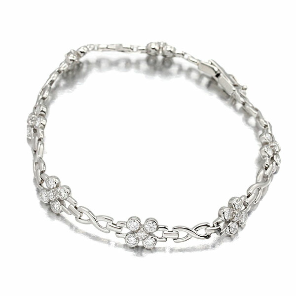 楽天市場】フラワーブレスレット ダイヤモンド フラワー モチーフ 0.10