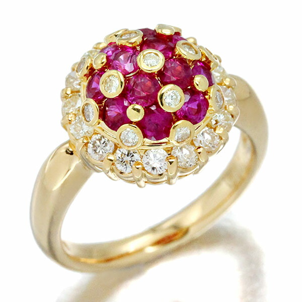 楽天市場】K18YG ルビー ダイヤモンド リング 11.5号 R.047ct D0.36ct