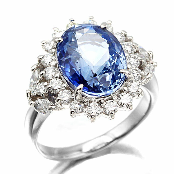楽天市場】プラチナ サファイア ダイヤモンド リング 13号 S7.17ct D2