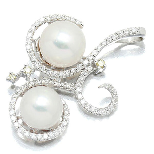 K18WG パール ダイヤモンド ペンダントトップ P8mm D0.43ct ホワイトゴールド750 女性 レディース 宝石 ジュエリー アクセサリー 誕生日 誕生石 6月 バースデー プレゼント