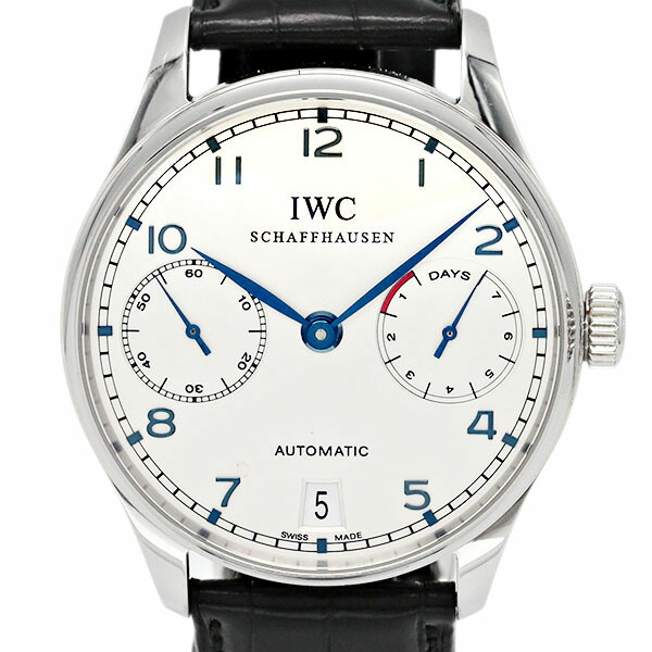 インターナショナルウォッチカンパニー IWC ポルトギーゼ オートマティック 7デイズ IW500107 シルバー文字盤 SS/革 メンズ腕時計 自動巻き PORTUGIESER 42.3mm シースルーバック 男性 ビジネスマン 通勤 日常使い バースデー 誕生日 プレゼント ブランド