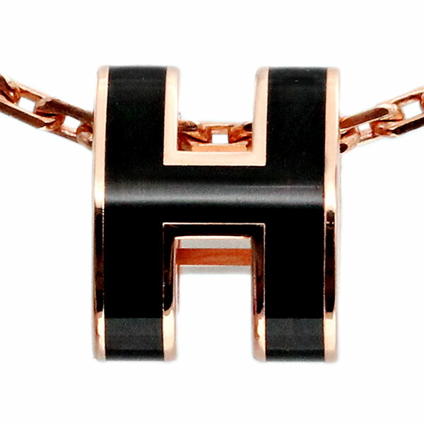 エルメス ネックレス ミニ POPH ローズドラジェ+シルバー 147992 HERMES エルメス POP H ネックレス ミニ ポップH ローズドラジェ