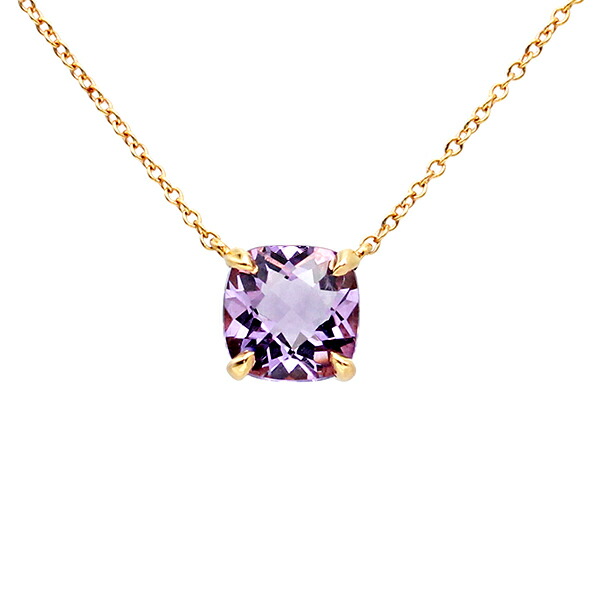 ティファニー TIFFANY&Co. スパークラー スクエア クッションカット アメシスト ネックレス 40cm K18PG 2.7g レディース 中古 ピンクゴールド 18金 ゴールド 750 ジュエリー アクセサリー ブランドジュエリー 上品 人気 ギフト プレゼント 贈り物|質・丸滝