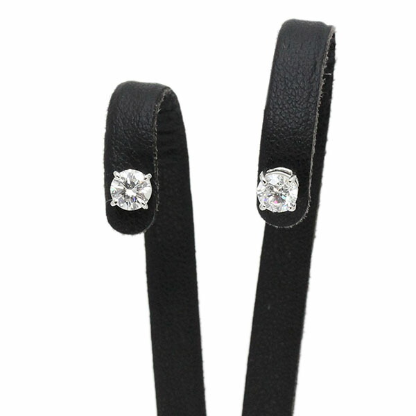 プラチナ ダイヤモンド D0.500ct G/SI2/VERY GOOD D0.530ct G/SI2/VERY GOOD Pt900 ピアス 両耳 1.6g レディース 中古 ジュエリー アクセサリー スタッド 一粒 プラチナ900 宝石 シンプル ダイヤピアス ギフト 記念日 普段使い フォーマル 上品