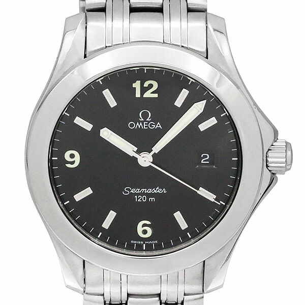 ゼロ OMEGA シーマスター120 デイト 36粍 SS 黒いこと文字記号盤 メンズウオッチ 石英 中古 ステンレス鋼スチール写真 独居室式 ダイバーズウォッチ スポーツウォッチ ラウンド人間の顔 商行為 心地よい デイリー 逆回転させる押しとどめるベゼル