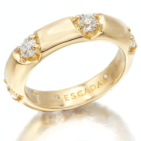 エスカーダ ESCADA ダイヤモンド K18YG リング 11号 イエローゴールド750 金 6.8g 指輪 宝石 ジュエリー アクセサリー 女性 レディース おしゃれ ファッション 誕生石 4月 誕生日 バースデー プレゼント ブランド