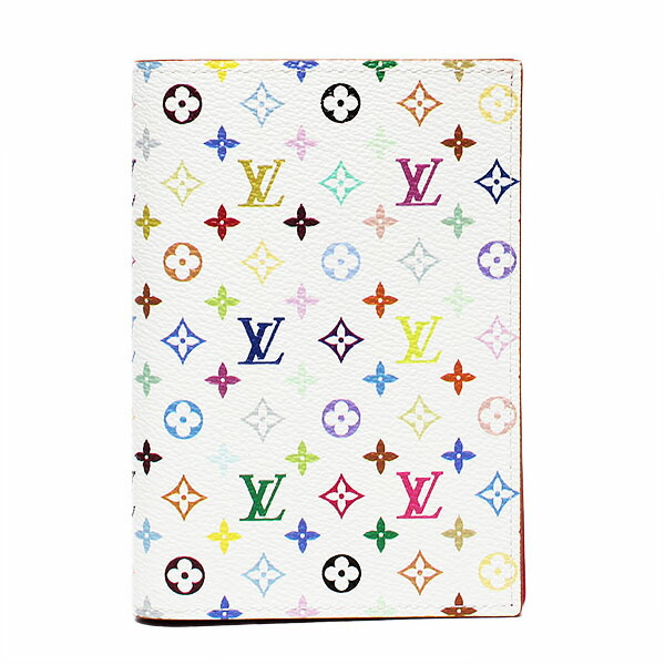 未使用 ルイ・ヴィトン LOUIS VUITTON モノグラム マルチカラー LV×TM クーヴェルテュール・パスポール NM M14178 ブロン ホワイト パスポートカバー 村上隆 コラボ レディース 中古 レザー ブランド 人気 定番 小物 ケース