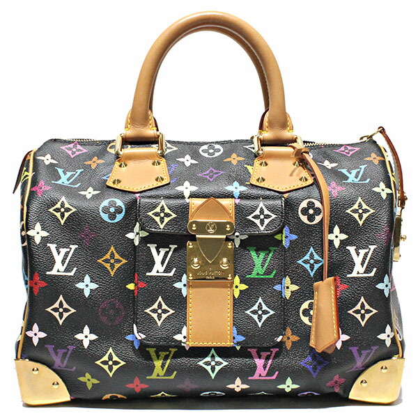 ルイ・ヴィトン LOUIS VUITTON モノグラム・マルチ色つや スピーディ 30 ボストンバッグ M92642 ノワール 黒いこと 派手 ハンドバック ブランド名 BAG 旅する 周遊 お出かけ 亭主もち レディース 生まれ落ちる日 誕生日 差し上げ物 差し上げ物 差し上げ物