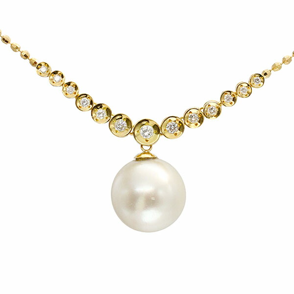 楽天市場】タサキ TASAKI K18YG パール ダイヤモンド ネックレス 42cm