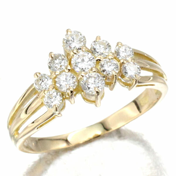 K18YG ダイヤモンド リング 13号 D0.67ct 3.0g レディース 中古 18金 ゴールド 750 指輪 ジュエリー アクセサリー ファッション ギフト 記念日 プレゼント