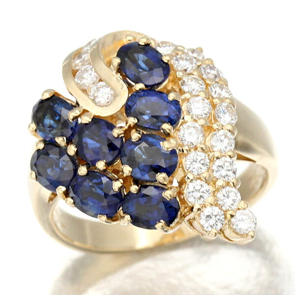 K18YG サファイア ダイヤモンド リング 13号 S2.92ct D0.76ct イエローゴールド750 9.4g 指輪 宝石 ジュエリー アクセサリー レディース 女性 ファッション おしゃれ 誕生石 9月 誕生日 バースデー プレゼント 贈り物 豪華|質・丸滝