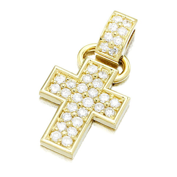 K18YG クロスモチーフ ダイヤモンド ペンダントトップ D1.00ct イエローゴールド750 十字架 宝石 ジュエリー 女性 レディース ギフト プレゼント 贈り物 誕生日 バースデー 20代 30代 40代 50代 誕生石 4月