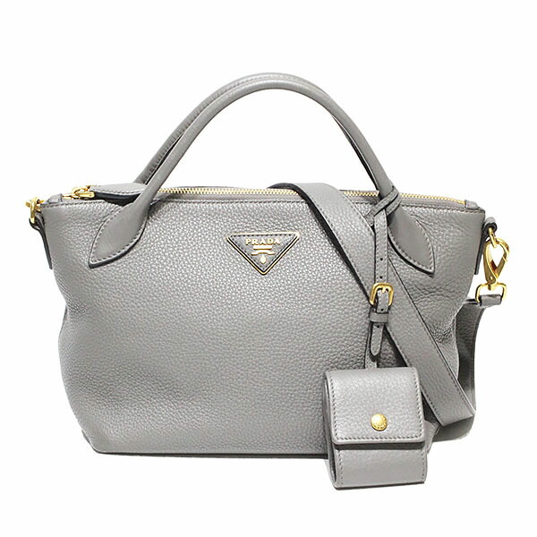 m99【美品】Gカード付　プラダ　三角ロゴ　ヴィッテロ　2way ショルダー PRADA - m99【美品】Gカード付 プラダ 三角ロゴ ヴィッテロ 2way