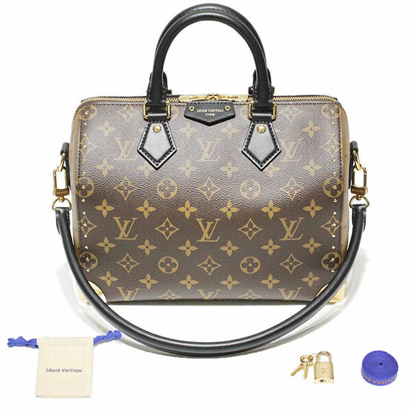 未当て嵌める品 ルイ・ヴィトン LOUIS VUITTON スピーディ・ブート25 M26181 モノグラム 逆さま ハンドバック ミニボストンバッグ 2WAY御徒面子 レディース 赤銅色 ゴールド金具 肩かけ LV ロゴタイプ モノグラム帆布 旅する 普段使い