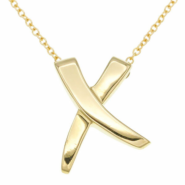 ティファニー TIFFANY&Co. ペンダント パロマ・ピカソ グラフィティ X キス ネックレス 41cm K18YG イエローゴールド 750 18金 3.1g レディース 中古 正規品