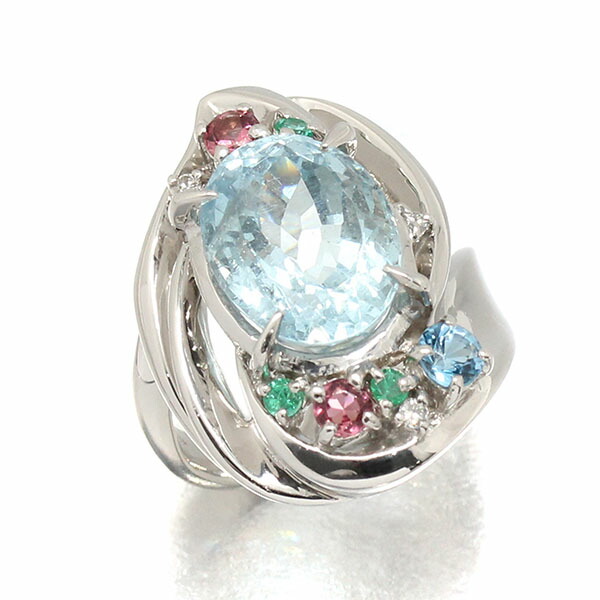 アクアマリン リング Pt900 プラチナ ダイヤ ダイヤモンド リング 指輪 Pt900 アクアマリン ダイヤモンド リング 指輪 プラチナ ダイヤ