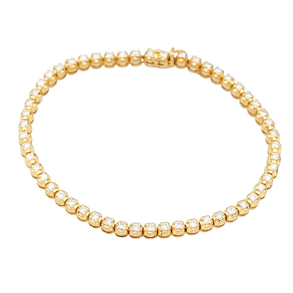 K18YG ダイヤモンド ブレスレット 17.5cm D1.50ct イエローゴールド750 12.1g 宝石 ジュエリー アクセサリー 女性 レディース おしゃれ ファッション 誕生石 4月 誕生日 バースデー 記念日 プレゼント｜質・丸滝