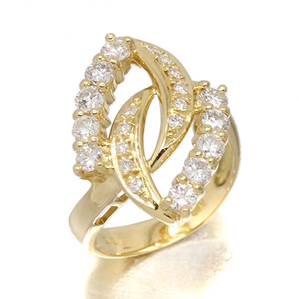 K18YG ダイヤモンド リング D1.06ct 11号 6.2g レディース 中古 指輪 ジュエリー アクセサリー 上品 普段使い 記念日 誕生日 プレゼント ギフト 18金 イエローゴールド 750｜質・丸滝