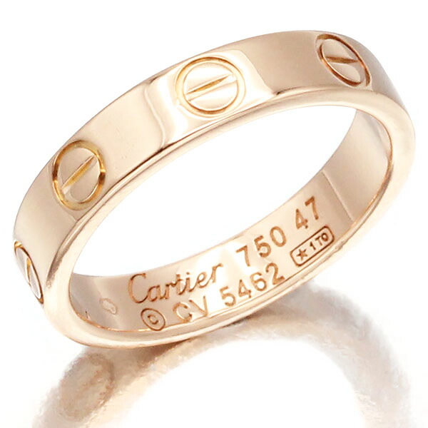 カルティエ Cartier ミニラブ リング K18PG #47 3.4g レディース 中古 指輪 ピンクゴールド750 18金 ジュエリー アクセサリー ブランドリング ラブリング ファッション ギフト プレゼント 記念日 誕生日 贈り物｜質・丸滝