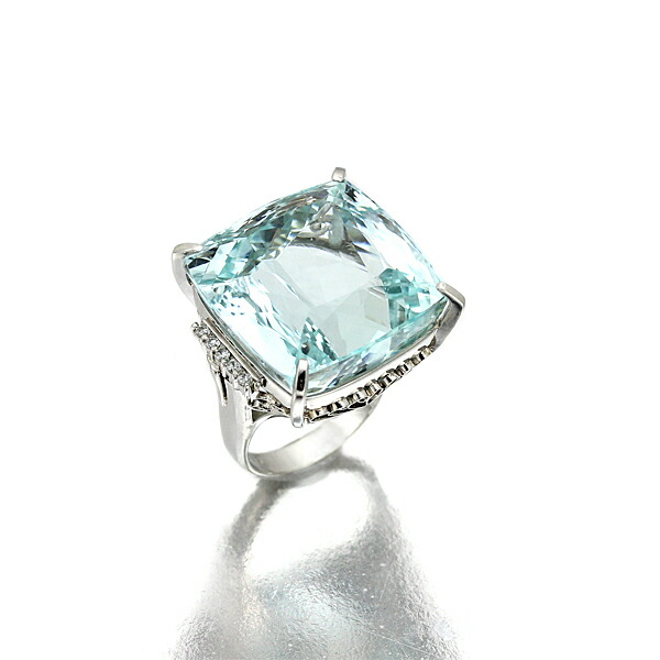 楽天市場】Pt900 アクアマリン ダイヤモンド リング指輪