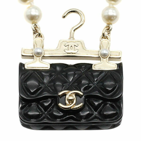 シャネル CHANEL バッグモチーフ フェイクパール ペンダント ネックレス 41cm/50cm AB9848 ブランド ジュエリー マトラッセ バッグデザイン ココマーク アクセサリー ブラック レディース 女性 記念日 プレゼント ギフト 誕生日 バースデー 贈り物|質・丸滝