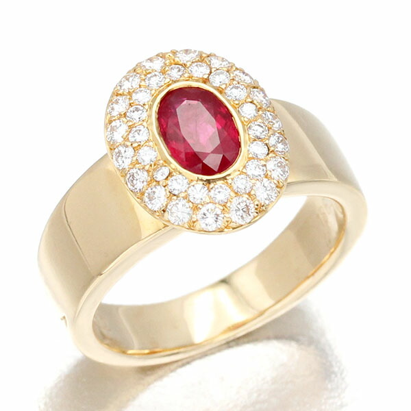 楽天市場】K18YG ルビー ダイヤモンド リング 11.5号 R.047ct D0.36ct